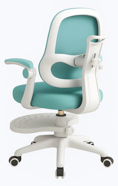 RESIGILAT- Scaun ergonomic pentru copii, spatar reglabil adancime, suport picioare reglabil, rotativ, Albastru