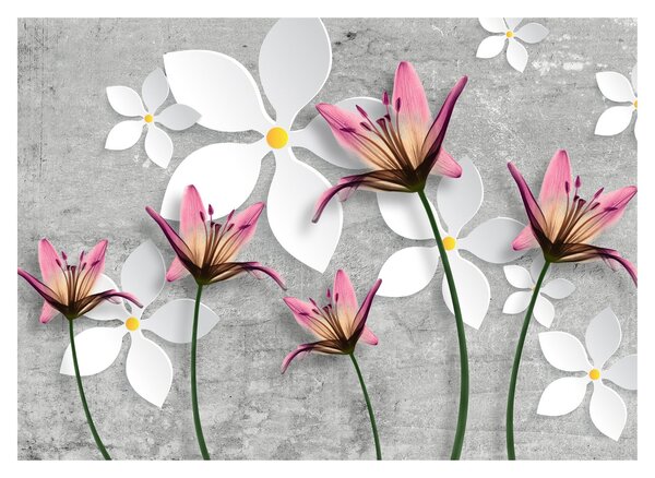 Tablou cu abstracție florală (70x50 cm)