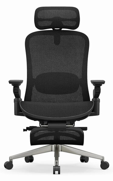 RESIGILAT- SYNO-H-MF Scaun ergonomic, suport lombar cu Masaj, sezut translatabil, cotiere 6D, tetiera 2D, suport picioare, Mesh, Negru