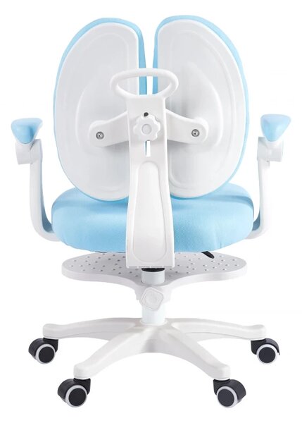 RESIGILAT- Scaun ergonomic pentru copii, spatar reglabil, suport picioare reglabil, rotativ, Albastru