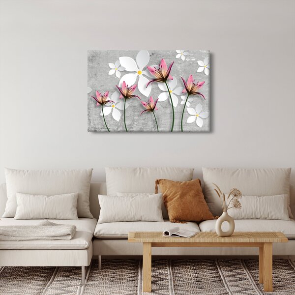 Tablou cu abstracție florală (90x60 cm)