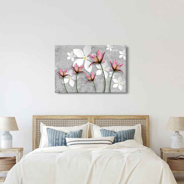 Tablou cu abstracție florală (90x60 cm)