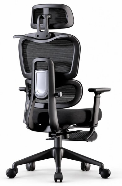 VÉRION CONFORT – Scaun ergonomic, Translație șezut, Cotiere 3D, Tetieră 3D, Suport lombar reglabil, Spătar reglabil înălțime, pivotant, suport picioare, Negru