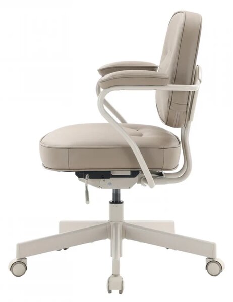 Scaun ergonomic SIHOO L3C Luxury Accent – Șezut culisant, Spătar reglabil, Suport lombar ergonomic, Reclinare 125°, Bază metalică, Rezistent 136 kg, Latte