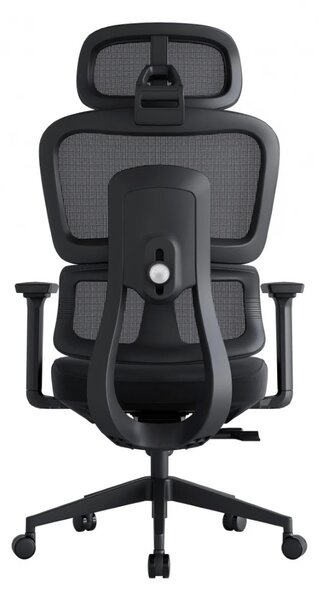 Scaun ergonomic premium Kino-H, spătar reglabil pe înălțime, suport lombar reglabil, tetieră 3D, cotiere 3D, șezut glisant, reclinare 125°, Mesh + Textil, Negru