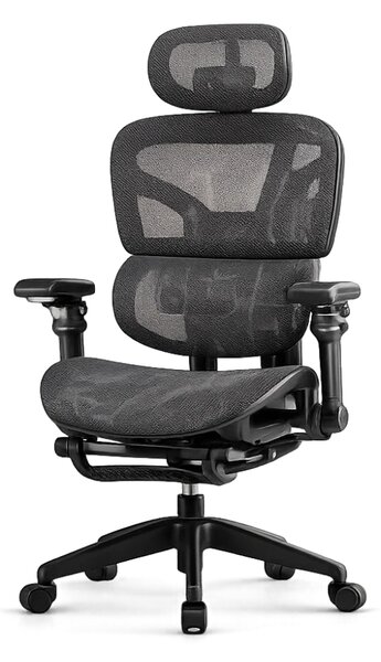 RESIGILAT- Scaun ergonomic, Sezut Translatie, cotiere 9D, tetiera 6D, suport lombar reglabil, spătar reglabil inaltime, pivotant, suport picioare, Negru