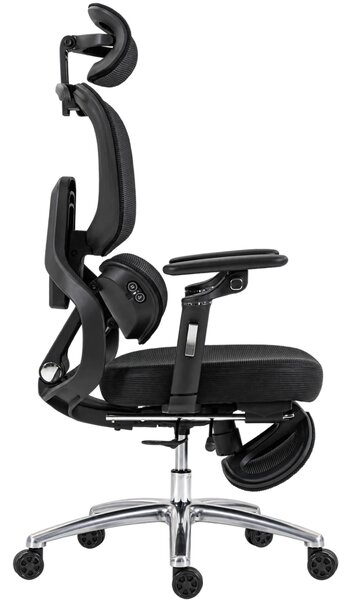 VIGOCHAIR ULTRA PRO FOAM SEAT Scaun ergonomic, spatar reglare verticala, suport lombar cu masaj si incalzire, sezut translatie, cotiere 6D, suport picioare, Negru