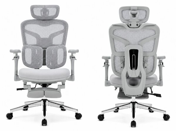 RESIGILAT- DeluxStar T9 FOAM Premium – Scaun ergonomic, Cotiere 6D, Suport Lombar Adaptiv, Spătar Reglabil pe Înaltime în 5 pozitii, Mecanism Înclinare/Blocare, Șezut buretat, Gri