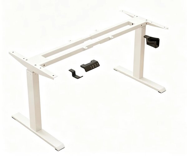 VARYON D16 – Cadru electric pentru birou, reglabil pe înălțime 72-117 cm și lățime 97-145 cm, 2 motoare, 3 memorii, sistem anti-coliziune, 150 kg, Alb
