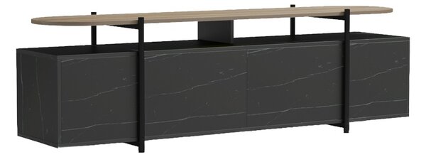 Comoda TV, Medousa, Negru, 35.5x160x50 cm