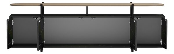 Comoda TV, Medousa, Negru, 35.5x160x50 cm