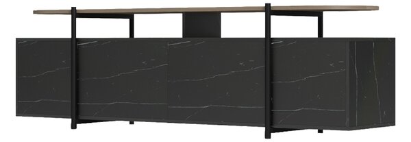 Comoda TV, Medousa, Negru, 35.5x160x50 cm