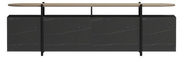 Comoda TV, Medousa, Negru, 35.5x160x50 cm