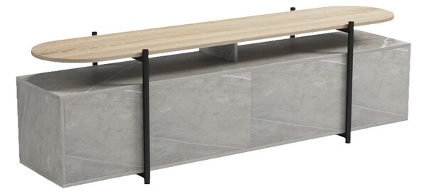 Comoda TV, Medousa, Gri, 35.5x160x50 cm