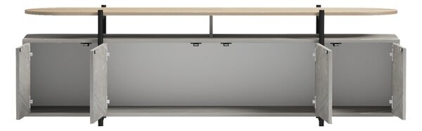 Comoda TV, Medousa, Gri, 35.5x160x50 cm