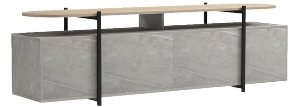 Comoda TV, Medousa, Gri, 35.5x160x50 cm