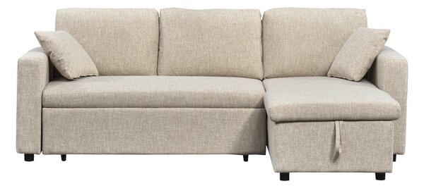 Coltar extensibil pe dreapta cu spatiu de depozitare, Kamore, Bej, 146x223x85 cm