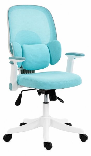 LUMBARIS 871– Scaun Ergonomic cu Suport Lombar Triplu Ajustabil, Cotiere Reglabile, Spătar Mesh, Înclinare 90°–135°, Albastru/Alb