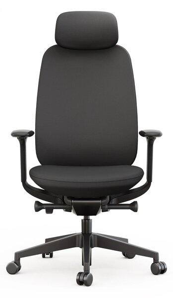Scaun Ergonomic Premium, Mecanism Italian DONATI, Tetieră Reglabilă, Suport Lombar Ajustabil, Cotiere 4D, Șezut cu Translație, Negru