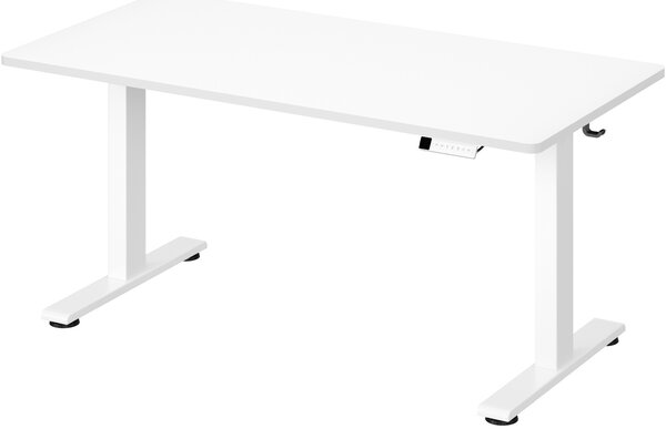 Birou reglabil pe inaltime Songmics, Balok, Alb, 160x80x121 cm