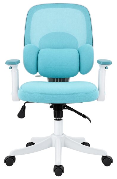 LUMBARIS 871– Scaun Ergonomic cu Suport Lombar Triplu Ajustabil, Cotiere Reglabile, Spătar Mesh, Înclinare 90°–135°, Albastru/Alb