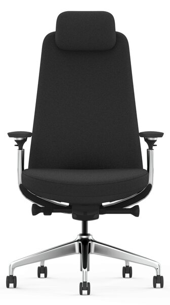 Scaun Ergonomic Premium cu Tetieră Reglabilă, Suport Lombar Ajustabil, Cotiere 3D, Mecanism Multifuncțional și Bază din Aluminiu, Negru