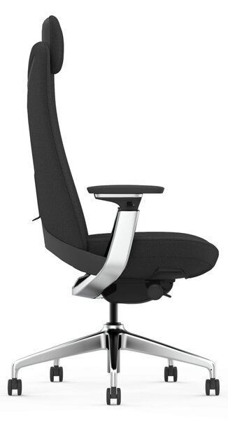 Scaun Ergonomic Premium cu Tetieră Reglabilă, Suport Lombar Ajustabil, Cotiere 3D, Mecanism Multifuncțional și Bază din Aluminiu, Negru