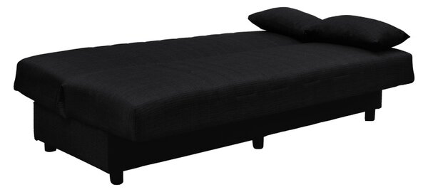 Canapea extensibila cu spatiu de depozitare Romina, Gri inchis, 180x75x85 cm