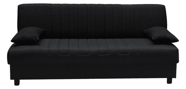 Canapea extensibila cu spatiu de depozitare Romina, Gri inchis, 180x75x85 cm