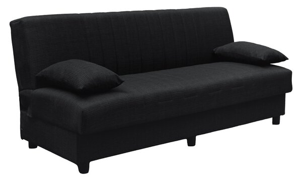 Canapea extensibila cu spatiu de depozitare Romina, Gri inchis, 180x75x85 cm