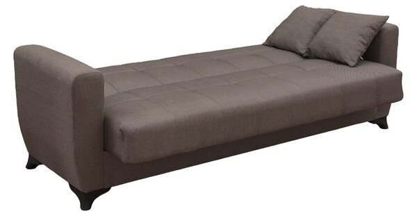 Canapea extensibila cu spatiu de depozitare Modesto, Maro, 215x75x85 cm