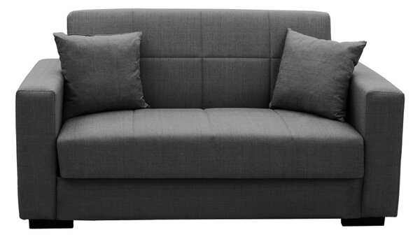 Canapea extensibila cu spatiu de depozitare Vox, Gri/Negru, 180x75x85 cm
