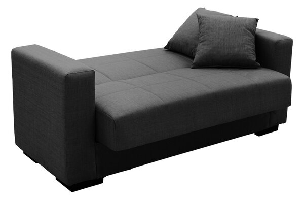 Canapea extensibila cu spatiu de depozitare Vox, Antracit/Negru, 180x75x85 cm