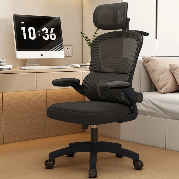 RESIGILAT- Scaun ergonomic cu suport lombar dinamic, tetieră 4D, cotiere rabatabile, Negru
