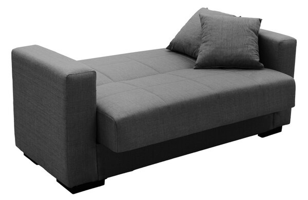 Canapea extensibila cu spatiu de depozitare Vox, Gri/Negru, 180x75x85 cm