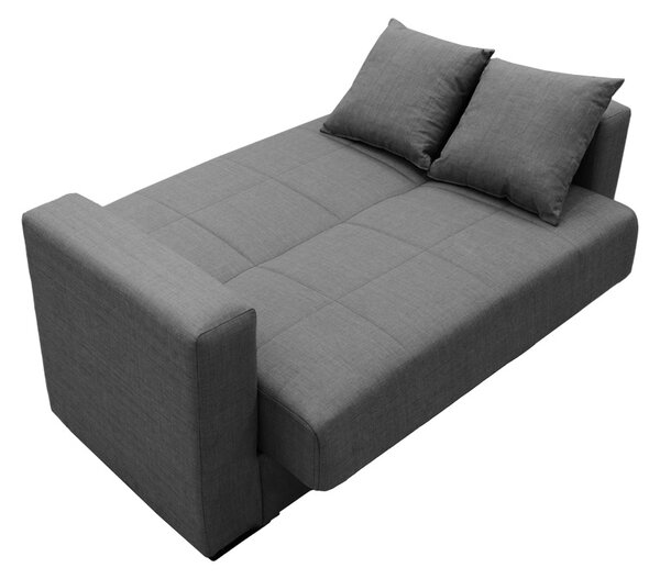 Canapea extensibila cu spatiu de depozitare Vox, Gri/Negru, 180x75x85 cm