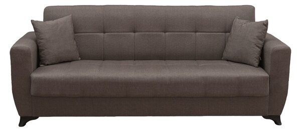 Canapea extensibila cu spatiu de depozitare Modesto, Maro, 215x75x85 cm