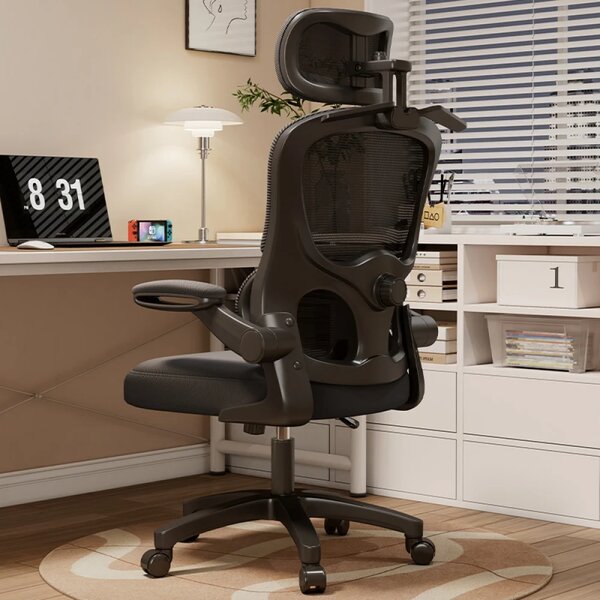 RESIGILAT- Scaun ergonomic cu suport lombar dinamic, tetieră 4D, cotiere rabatabile, Negru