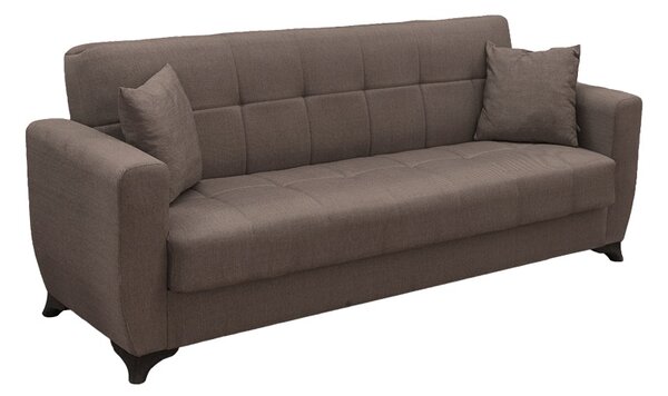 Canapea extensibila cu spatiu de depozitare Modesto, Maro, 215x75x85 cm