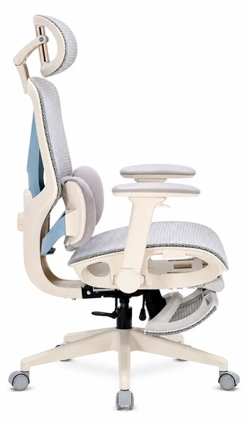 DeluxStar YX-977 NEXOR PRO MESH – Scaun Ergonomic cu Suport Lombar 3D, Tetieră 3D, Cotiere 4D, Șezut Glisant, Înclinare 140°, Suport pentru Picioare, Mesh, Gri