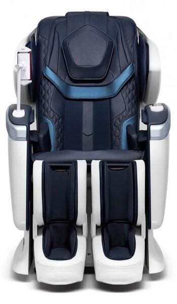ROVO Luxury 4D - Fotoliu de Masaj Premium 4D, Design Space Walking, Brațe de Masaj Extensibile, Senzori Detectare Obstacole, Încălzire Spate și Gambe, Bluetooth, Albastru