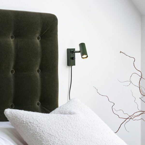 Lampă de perete Belid, reglabil, Verde, Camera de zi, Metal, Design