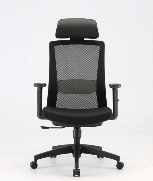 Scaun ergonomic SIHOO M86C –Suport lombar și Cotiere reglabile, Tetieră reglabilă, Mecanism Synchro cu poziție de blocare, Spătar înalt din plasă respirabilă, Rotativ, Negru