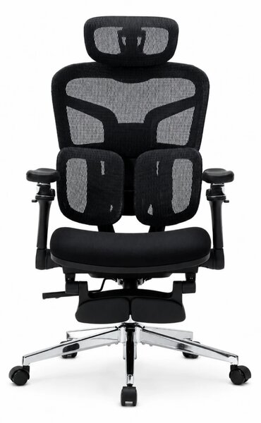 DeluxStar T9 FOAM Premium – Scaun ergonomic, Cotiere 6D, Suport Lombar Adaptiv, Spătar Reglabil pe Înaltime în 5 pozitii, Mecanism Înclinare/Blocare, Șezut buretat, Negru