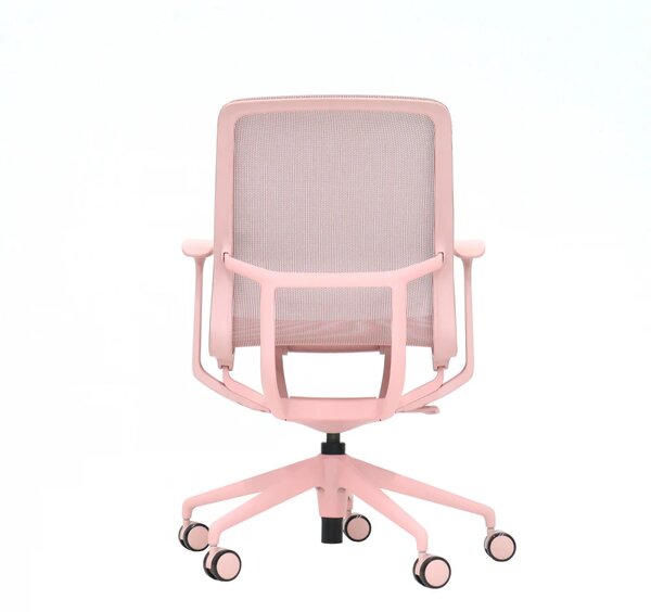 EMILY PINK – Scaun ergonomic premium, Mesh respirabil 4D, înclinare cu blocare, înălțime reglabila, cadru din nylon, bază din aluminiu, Roz