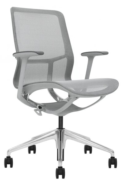 EMILY GREY – Scaun ergonomic premium, Mesh respirabil 4D, înclinare cu blocare, înălțime reglabila, cadru din nylon, bază din aluminiu, Gri