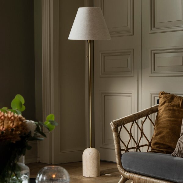 Lampadar Globen Lighting, Gino, Bej, Camera de zi, Țesătură / Textil, Design