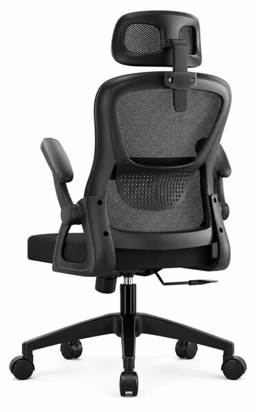 Scaun ergonomic, reglaje multiple, suport lombar, tetieră ajustabilă, Negru