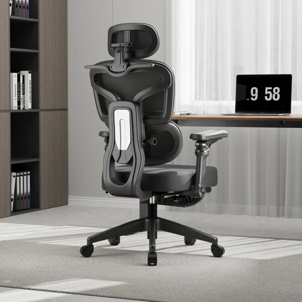 Scaun ergonomic, Sezut Translatie, cotiere 9D, tetiera 6D, suport lombar reglabil, spătar reglabil inaltime, pivotant, suport picioare, sezut buretat, Negru