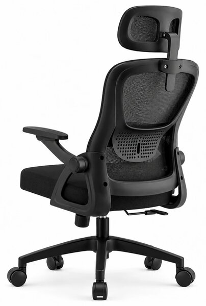 Scaun ergonomic, reglaje multiple, suport lombar, tetieră ajustabilă, Negru